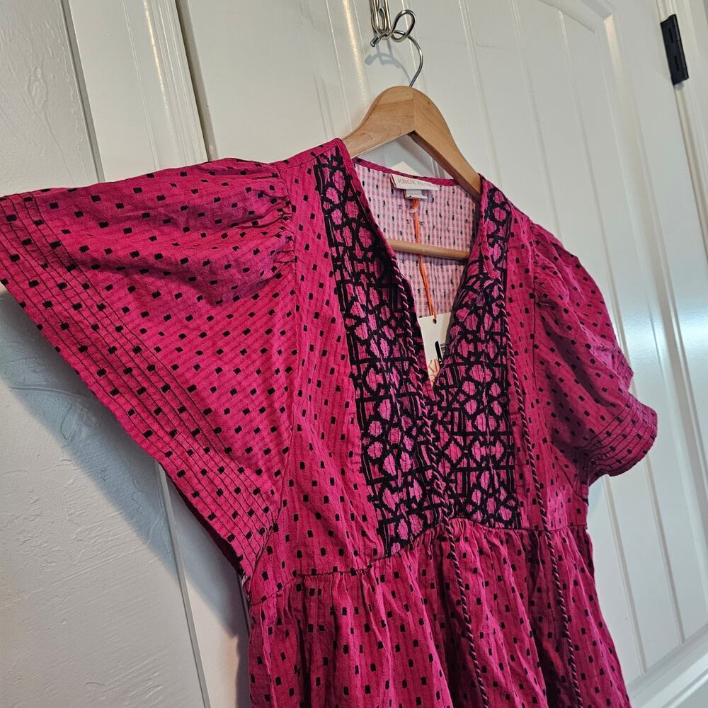 Knox Rose Babydoll Blouse Womens Size Small Pink Boho Pleated Fairy Cottage Y2K - Picture 4 of 9